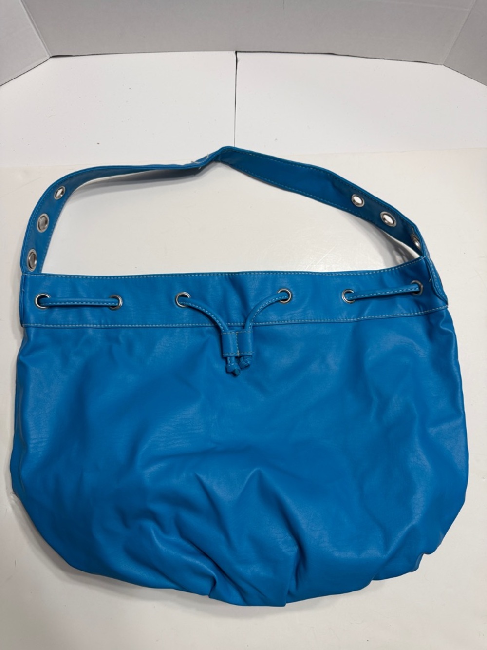 Avon Bright Blue Drawstring Hobo Shoulder Bag